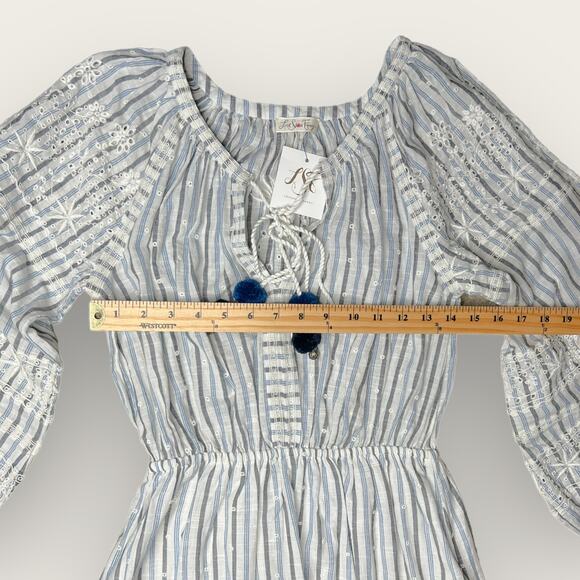 LoveShackFancy Isla Maxi Dress | XS | Blue Ivory Boho Coastal Grannycore Natural - Picture 3 of 9